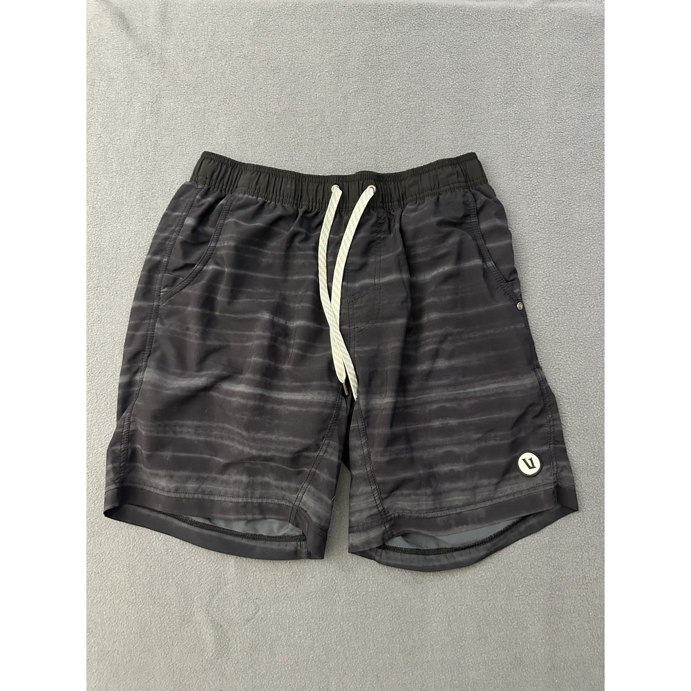 Vuori Shorts Men Medium Black Stripe Kore Lined Performance Drawstring Athletic